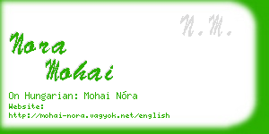 nora mohai business card